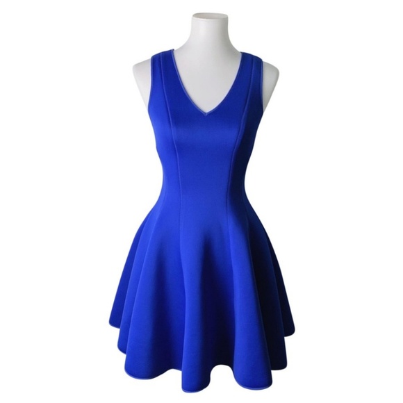 Club Monaco Dresses & Skirts - CLUB MONACO Blue Scuba neoprene fit & flare dress